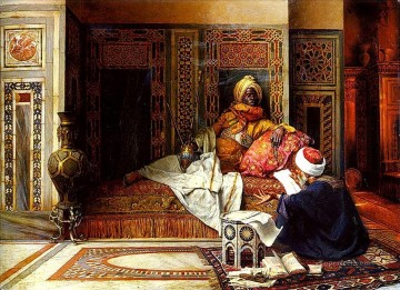  1885 Pintura - Las noticias de Sudán 1885 Ludwig Deutsch Orientalismo